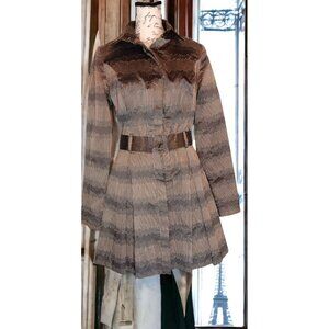 Jose Zafra Designer Dress Jacket Peru Bridal Mother Bride Couture Bronze Brown